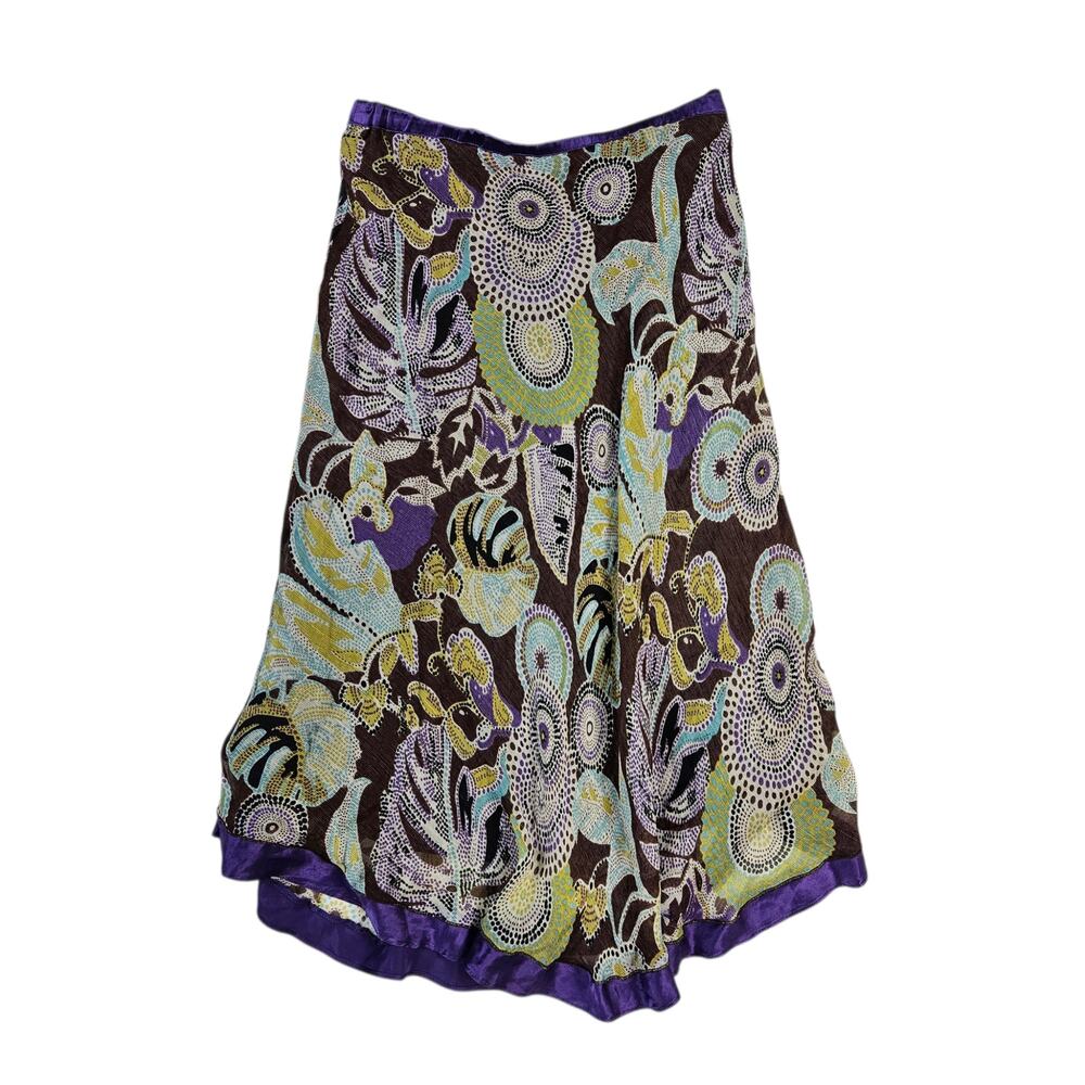 Y2k Silk Linen Fairycore Skirt Midi Euro Pennyblack - Size 8